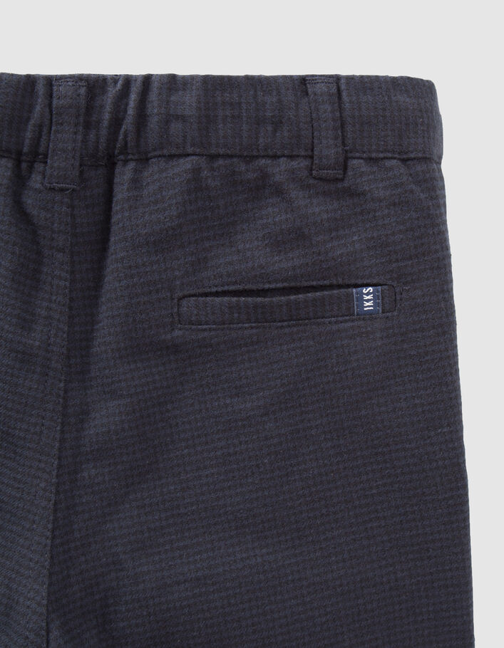 Jogger marine à motif pied-de-poule garçon