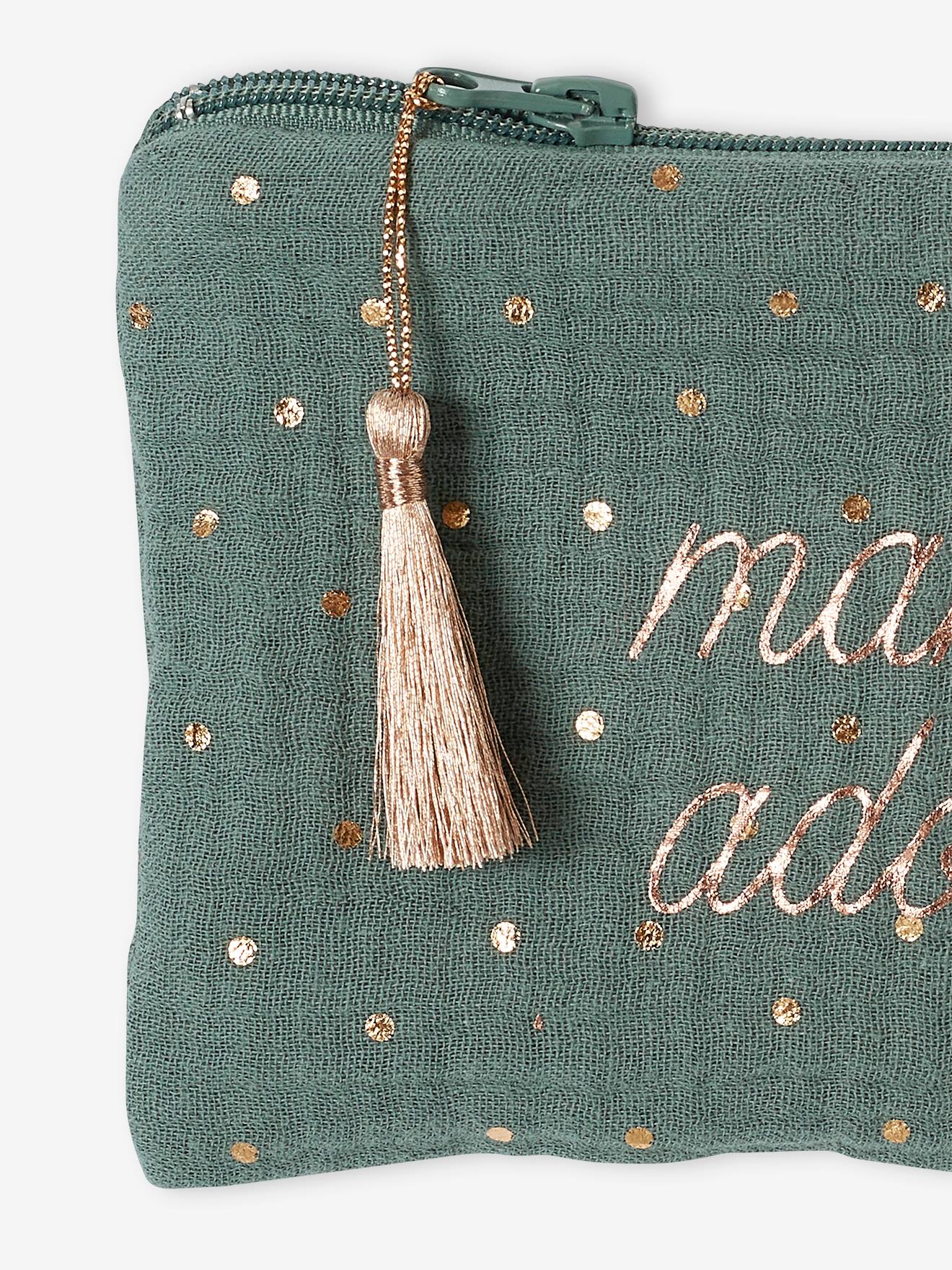 Vertbaudet Baby-Set: Rock, Haarband & bestickte Tasche - smaragdgrün