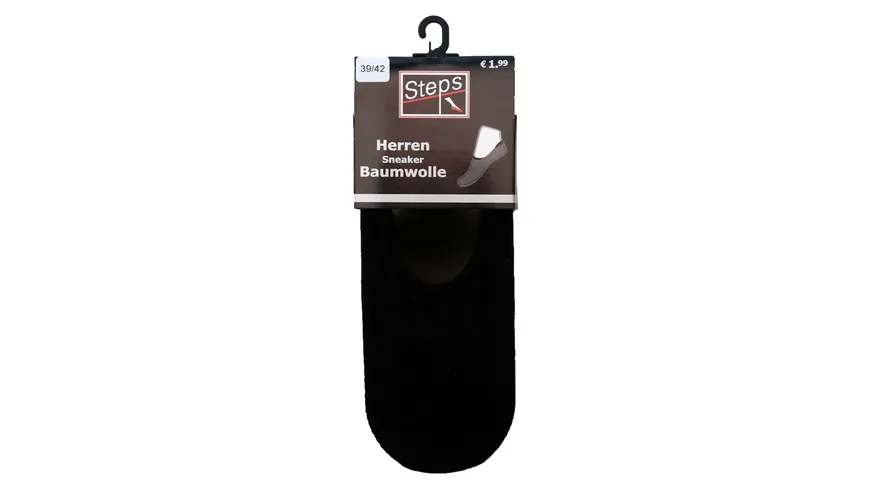 Steps Herren Sneaker-Füßling Baumwolle schwarz