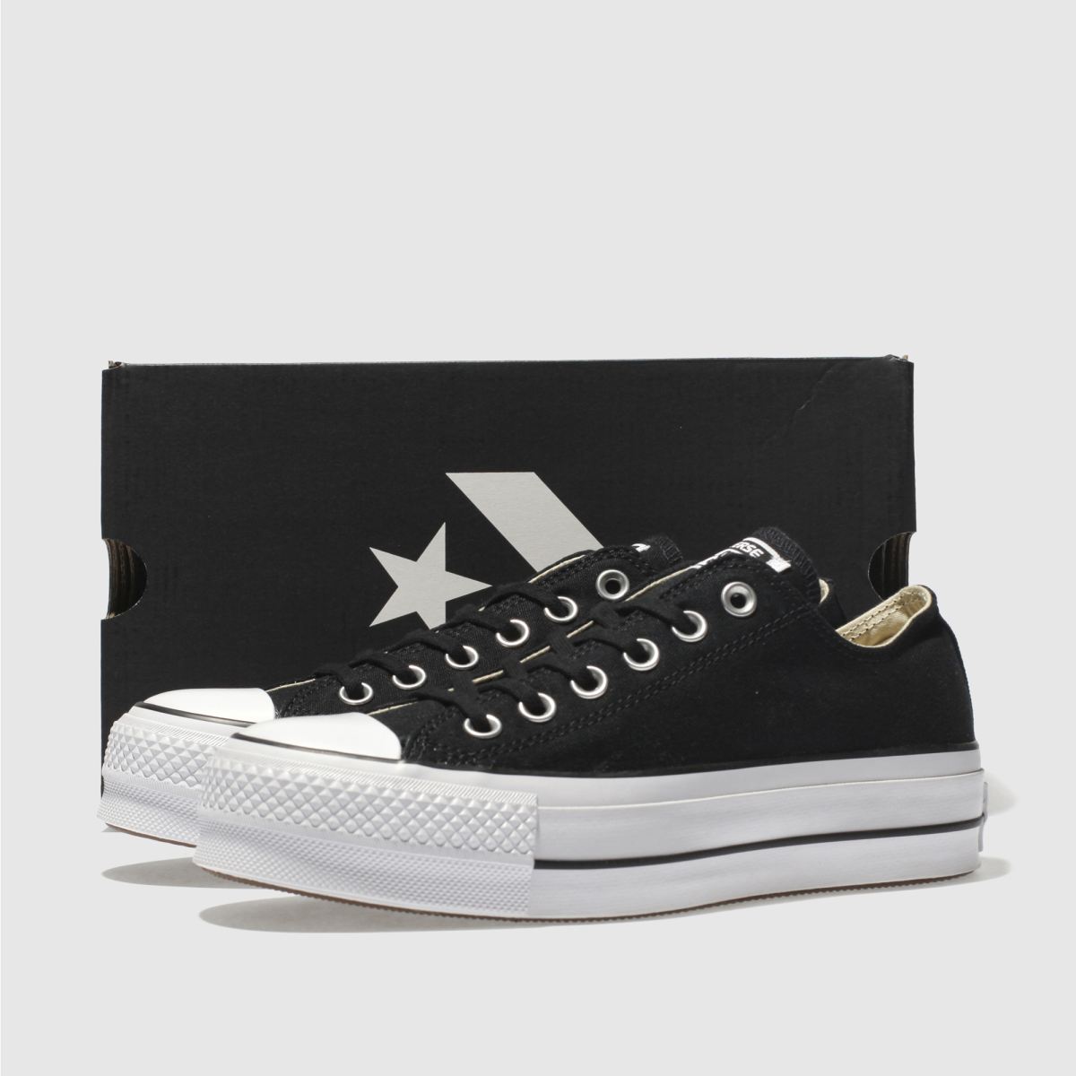 Converse All Star Lift Ox cipők fekete és fehér színben