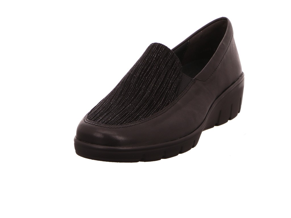 SEMLER Klassische Slipper schwarz SOFT-NAPPA/GLITTER