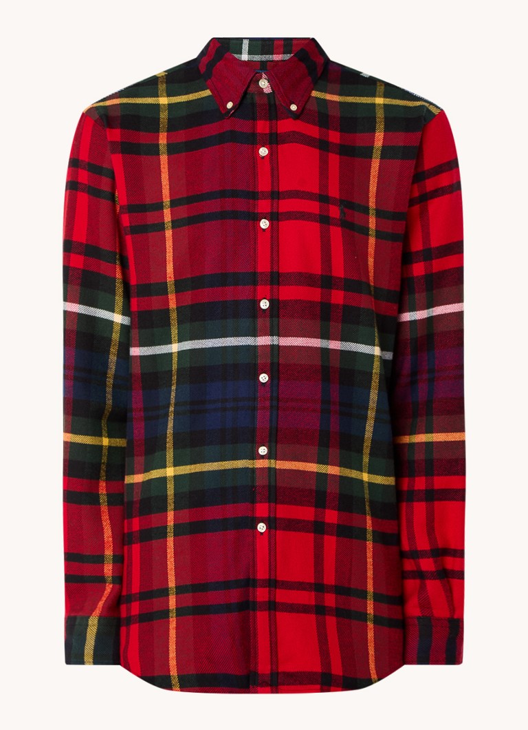 Cămașă Ralph Lauren cu croială clasică în carouri și logo brodat.