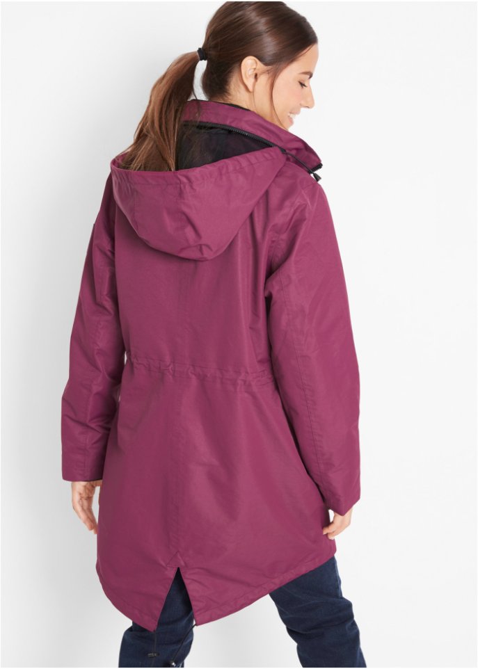Funktions-Outdoor-Kurzmantel mit Kapuze, 2 in 1-Optik