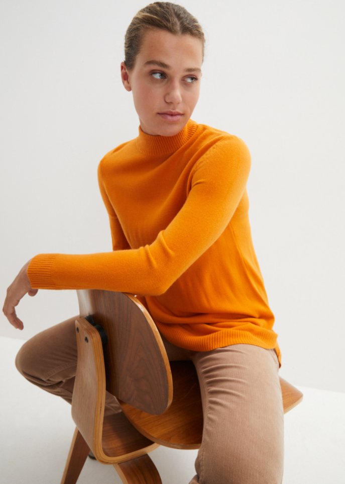 Feinstrickpullover mit Stehkragen