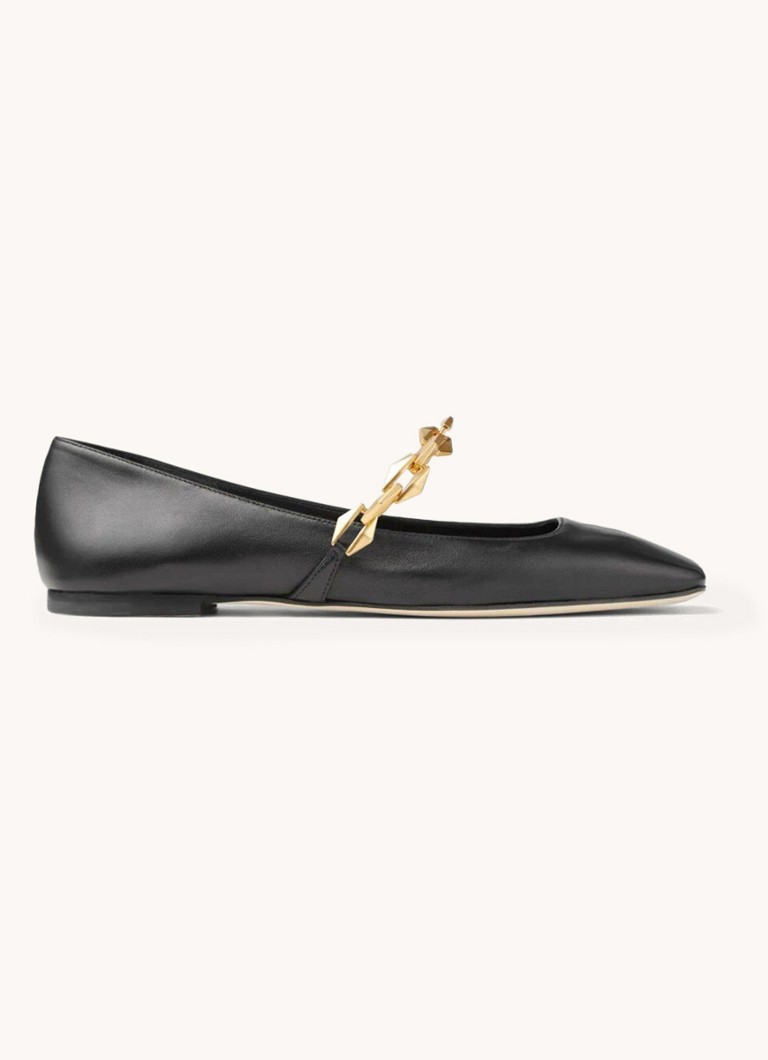 Jimmy Choo Diamond Tilda -ballerinat lampaannahkavaatteissa