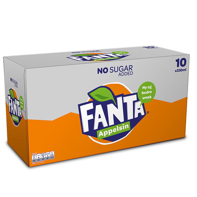 Fanta Fanta u/sukker 10-pk 330 ml boks