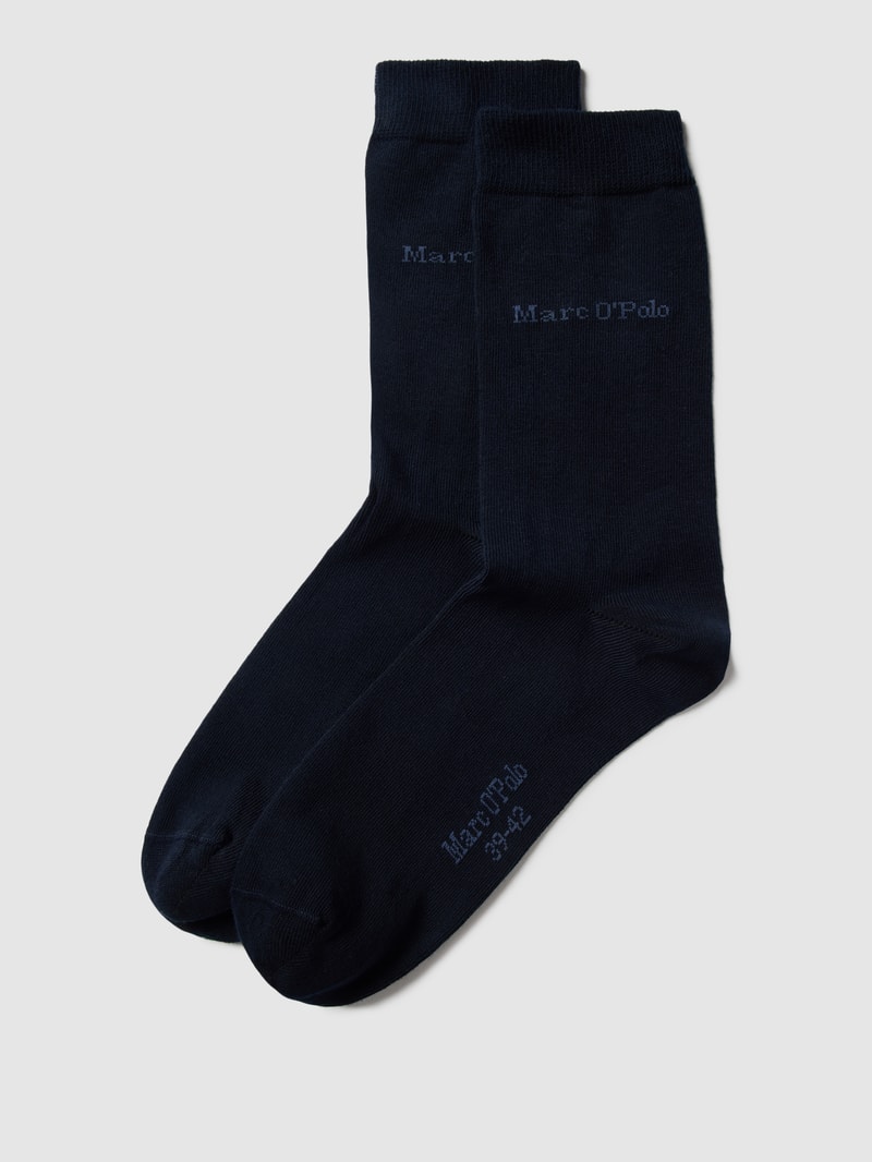 Socken mit Label-Detail im 2er-Pack Modell 'Valentina' in marineblau