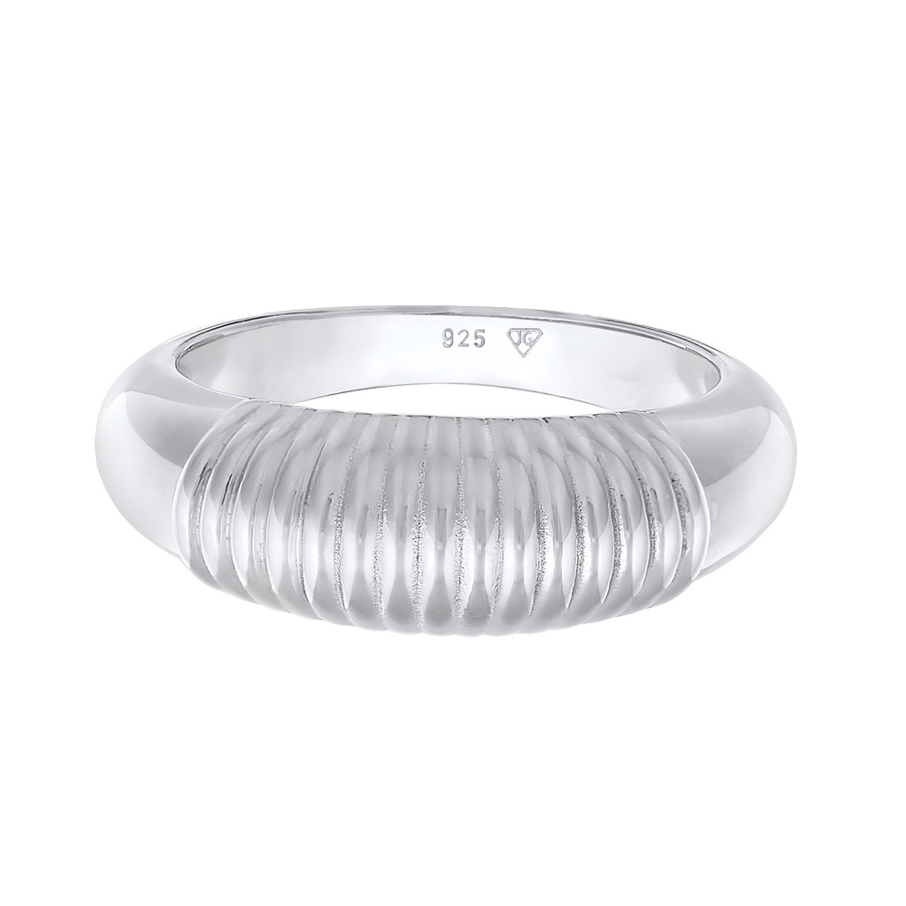 Elli PREMIUM Elli PREMIUM Bague Femmes Côtelé Design Chunky en Argent Sterling 925 Rhodié Bague