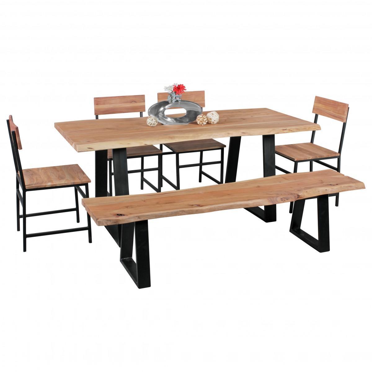 Wohnling Esszimmerbank GAYA Massivholzbank Akazie 180 x 40 cm