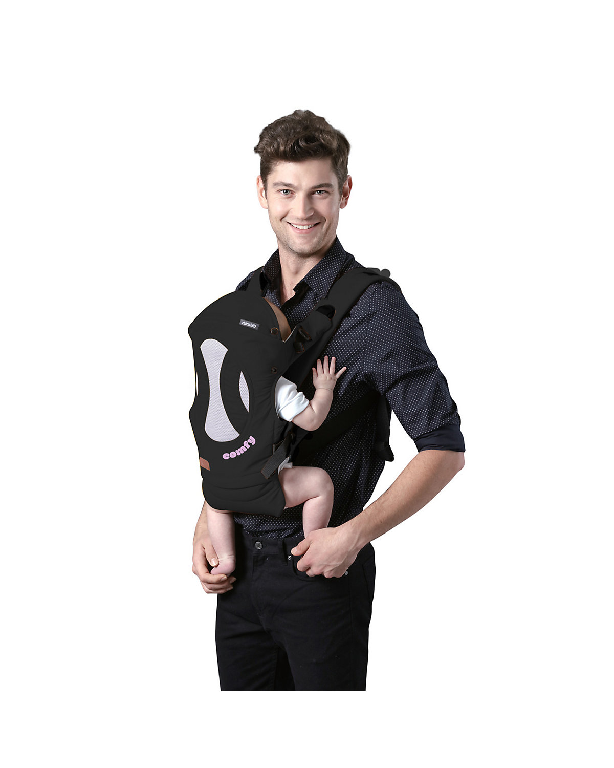 Babytrage Comfy 3 in 1 Bauch- und Rückentrage 4 Positionen bis 9 kg ab Geburt Babytragen