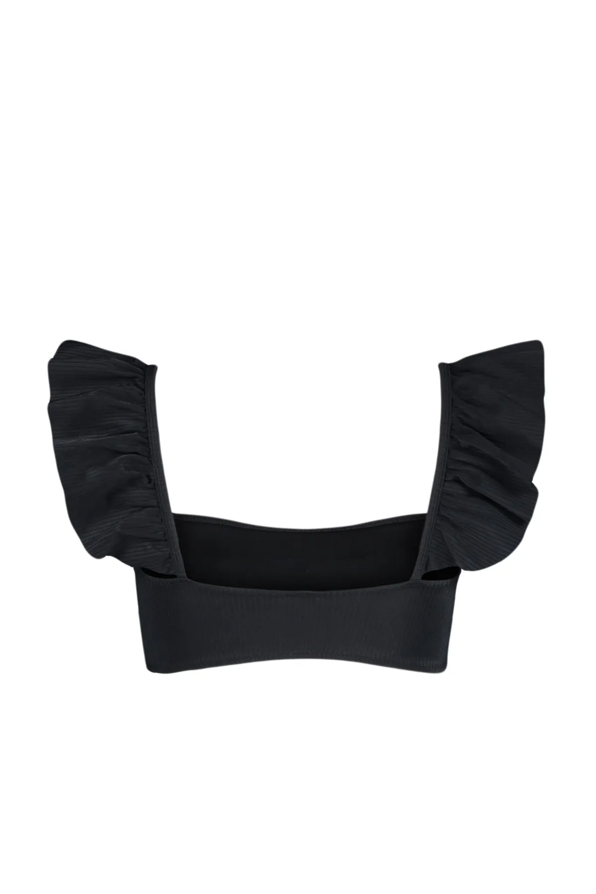 Trendyol Collection  Schwarzes Bralette-Bikinioberteil mit Rüschen und Struktur TBESS22BU0038