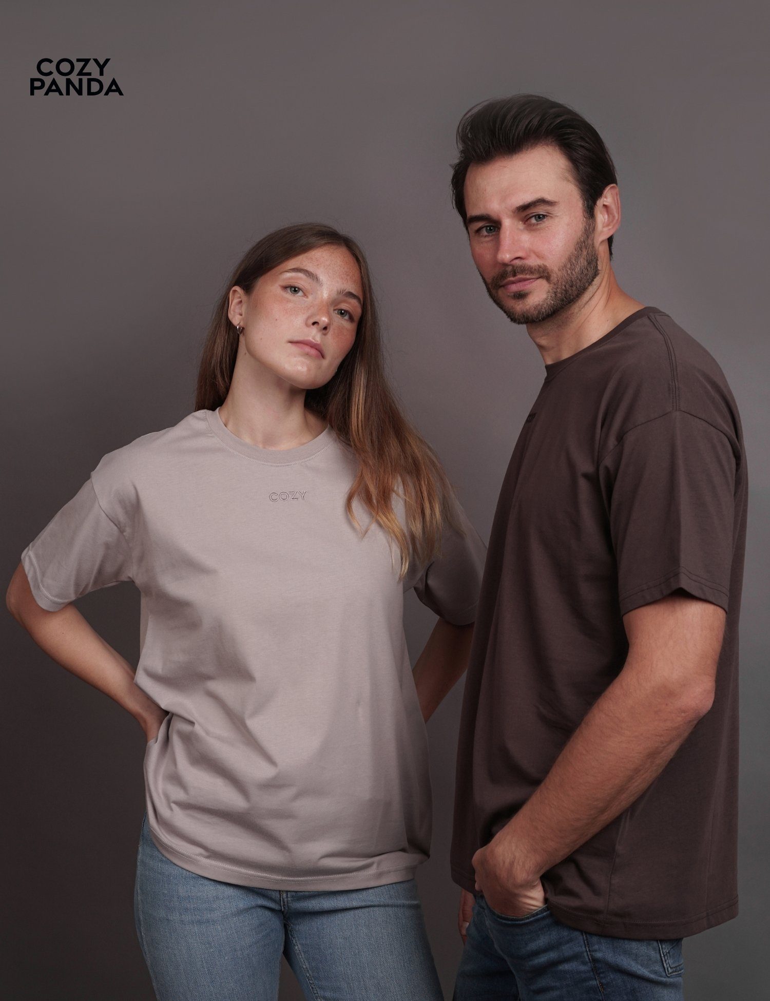 Cozy Panda T-Shirt Oversized Boxy-Fit aus 100% Baumwolle Made in Portugal