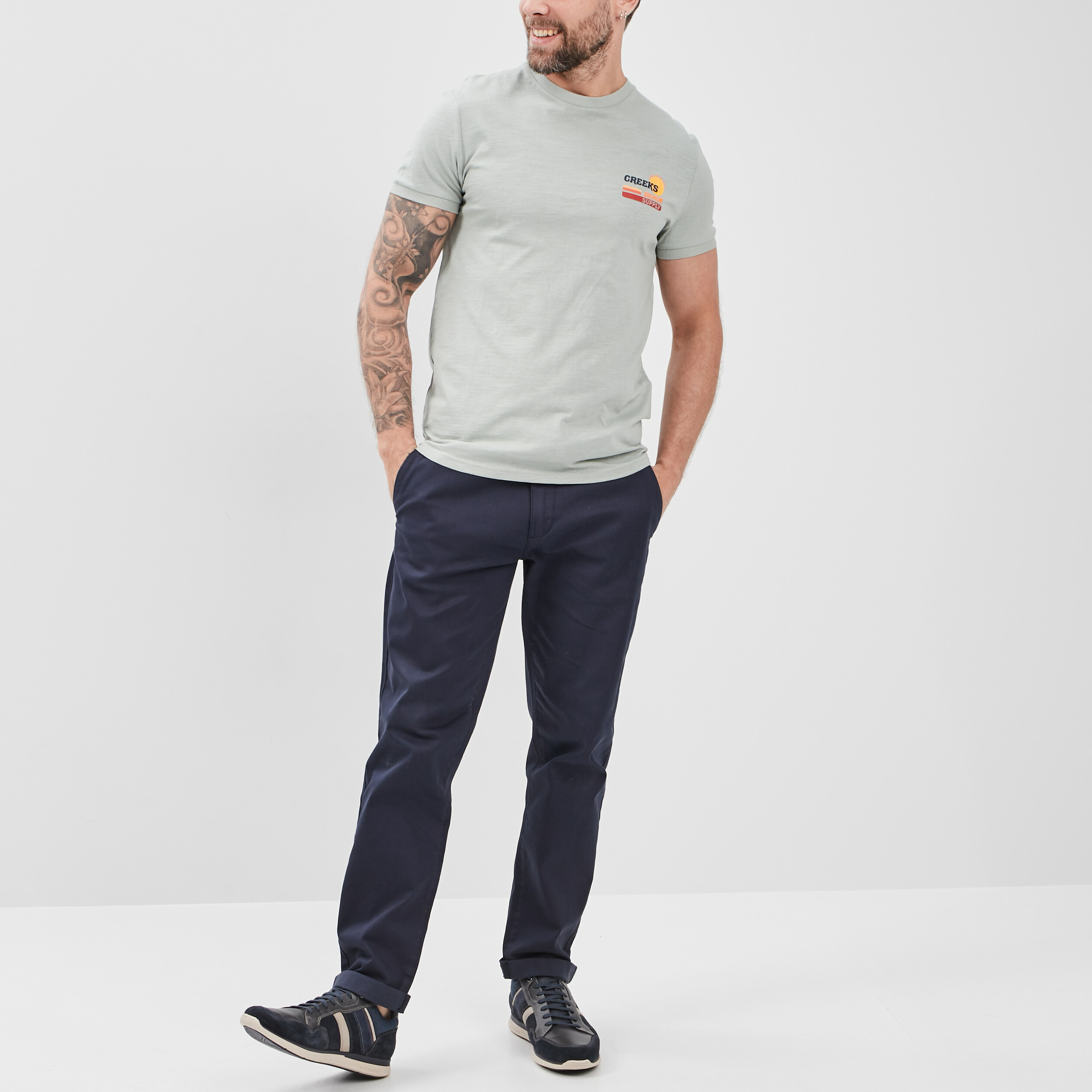 T-shirt manches courtes Creeks vert clair homme | La Halle
