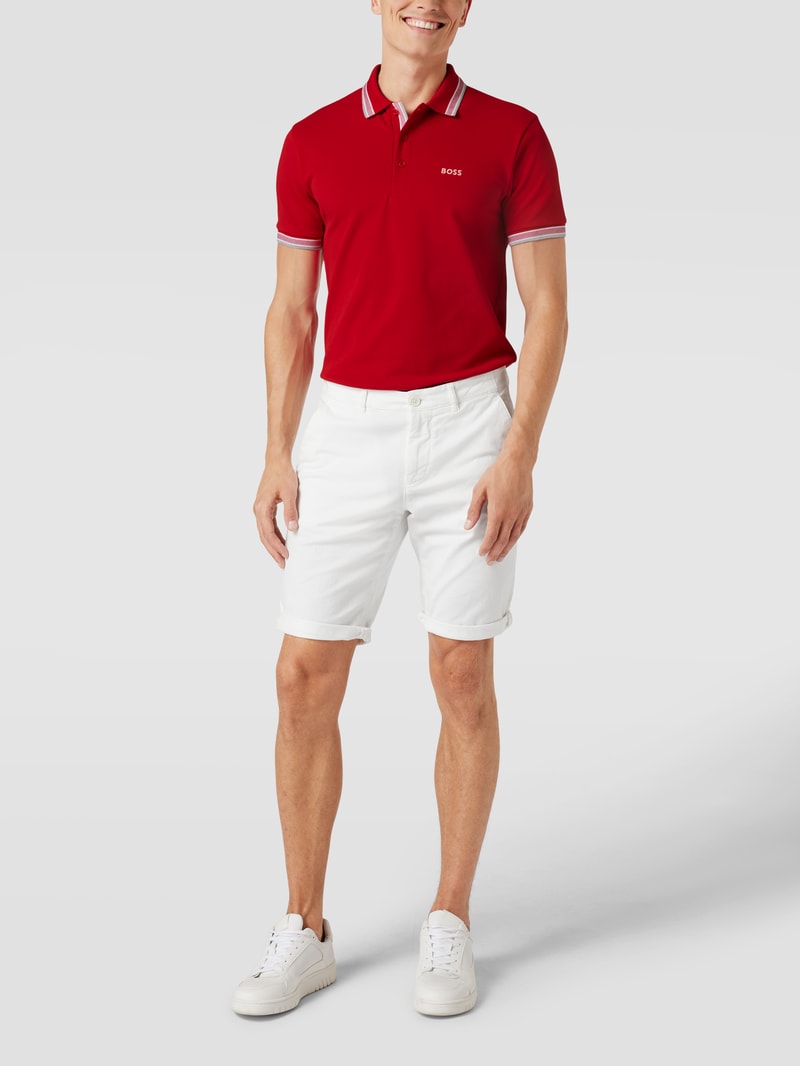 Regular Fit Poloshirt mit Label-Stitching Modell 'Paddy' in dunkelrot