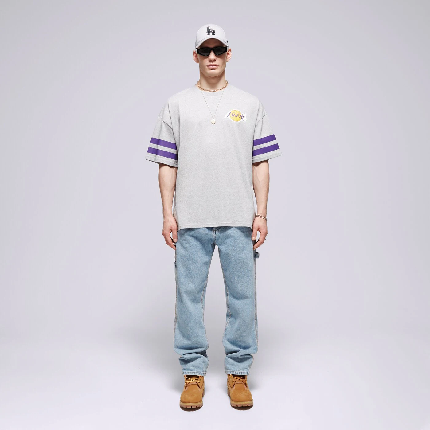 NEW ERA T-SHIRT NBA ARCH GRPHC OS LAKERS LOS ANGELES LAKERS Grau