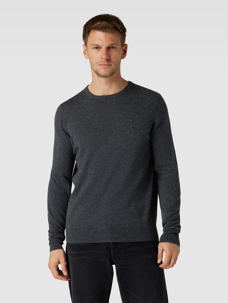 Strickpullover mit Rundhalsausschnitt in dunkelgrau
