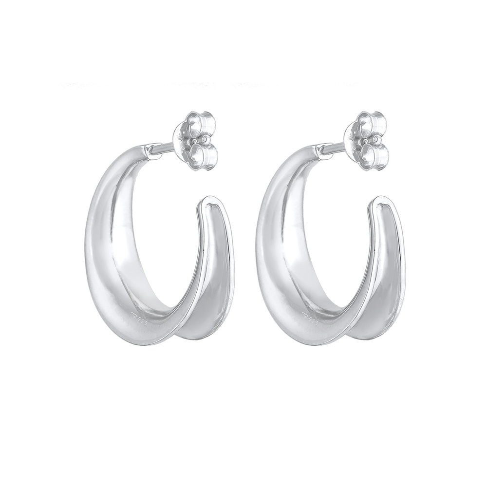 Elli Elli Boucles d'Oreilles Créoles pour dames en forme d'arche en argent sterling 92 Boucles d'oreilles