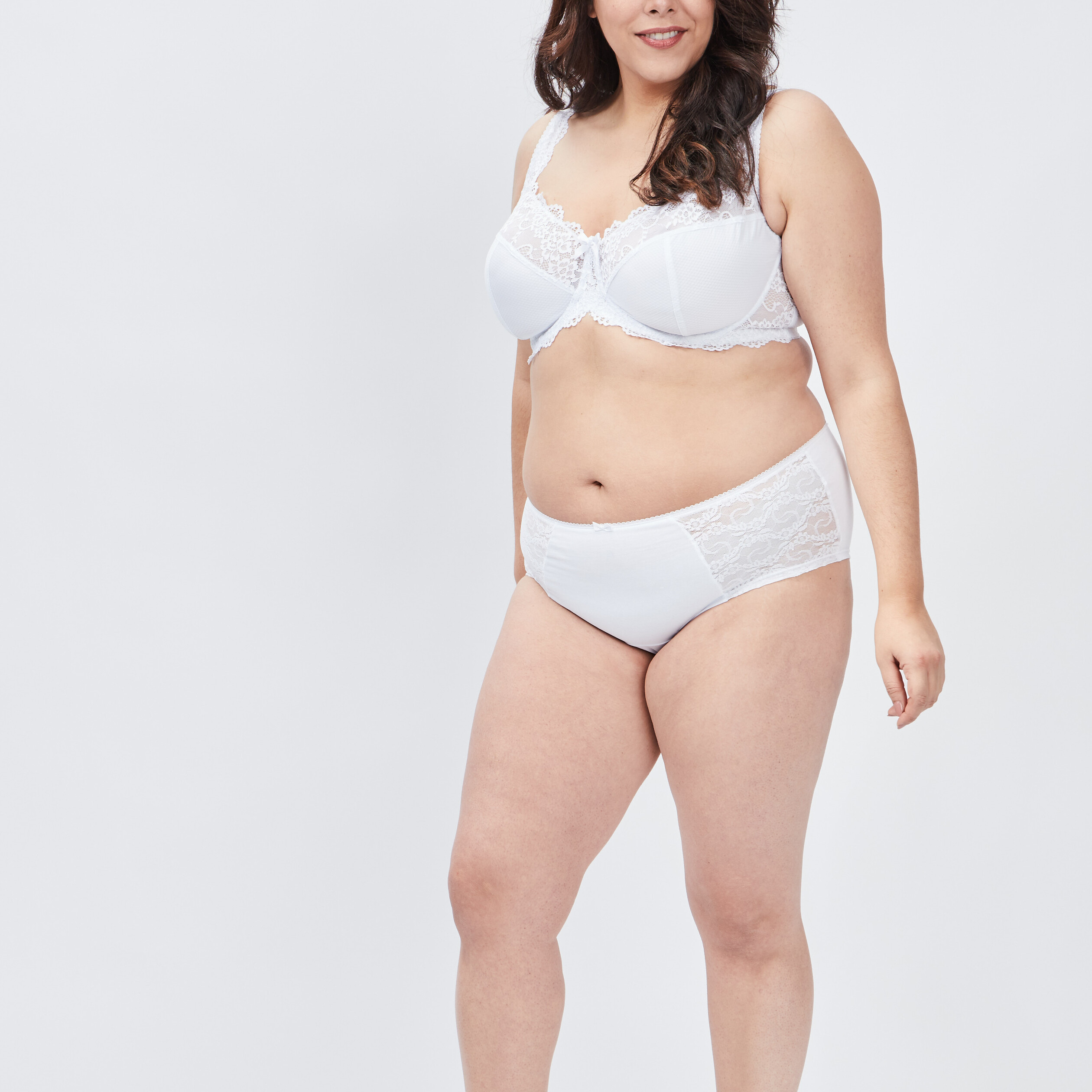 Shorty en coton blanc femme grande taille | La Halle