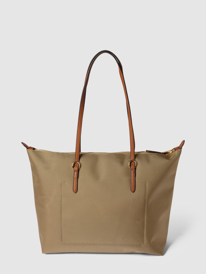 Tote Bag mit Label-Applikation Modell 'KEATON' in taupe