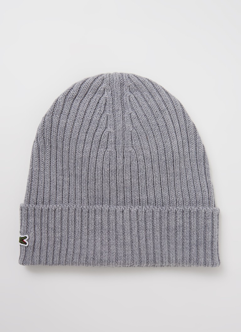 Lacoste wool beanie with logo embroidery