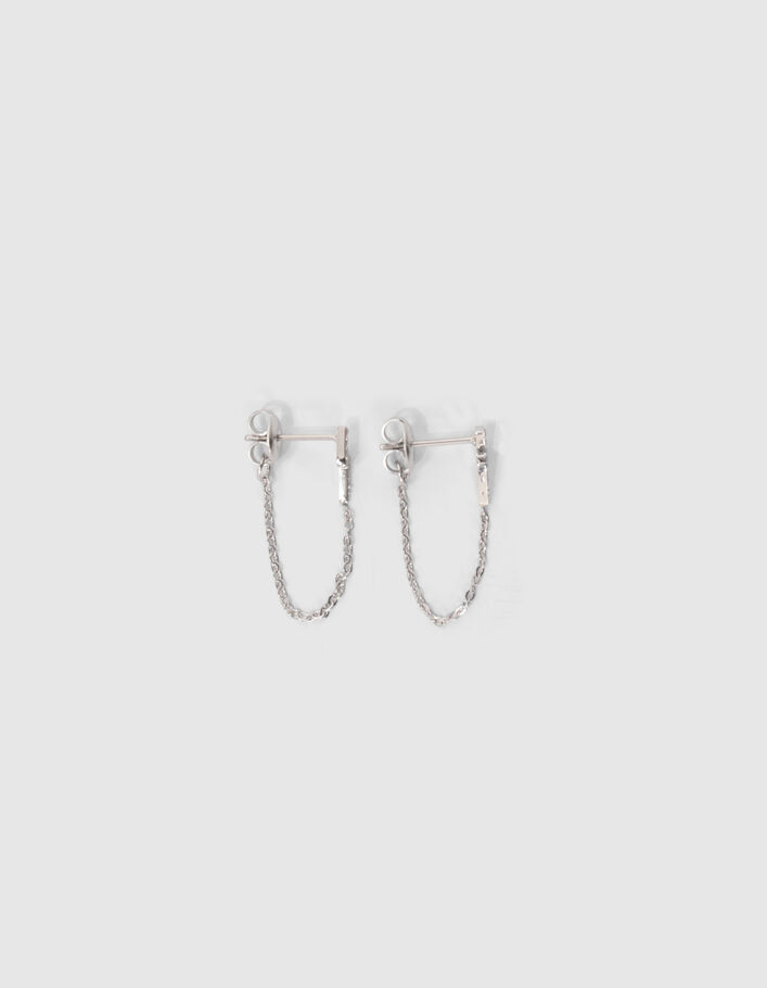 Boucles d'oreilles éclair et chaîne rock Femme