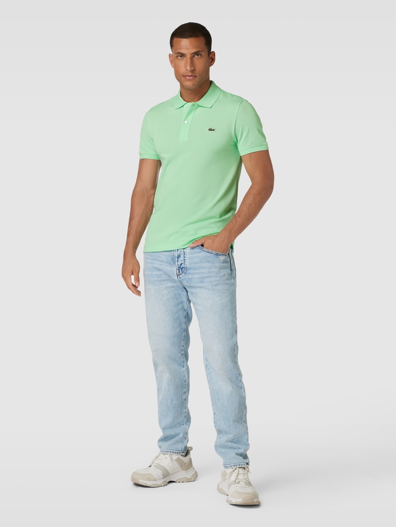 Poloshirt mit Logo-Stitching in lindgrün