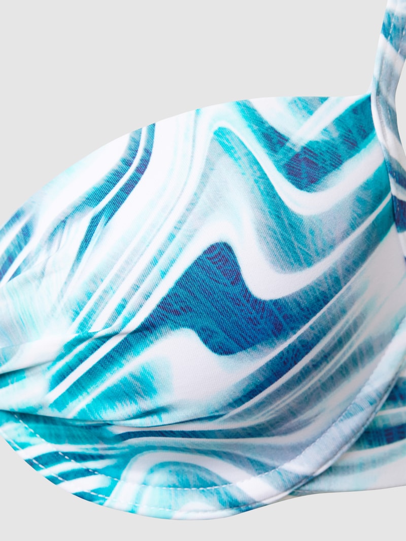 Bikini-Oberteil mit Allover-Muster in blau