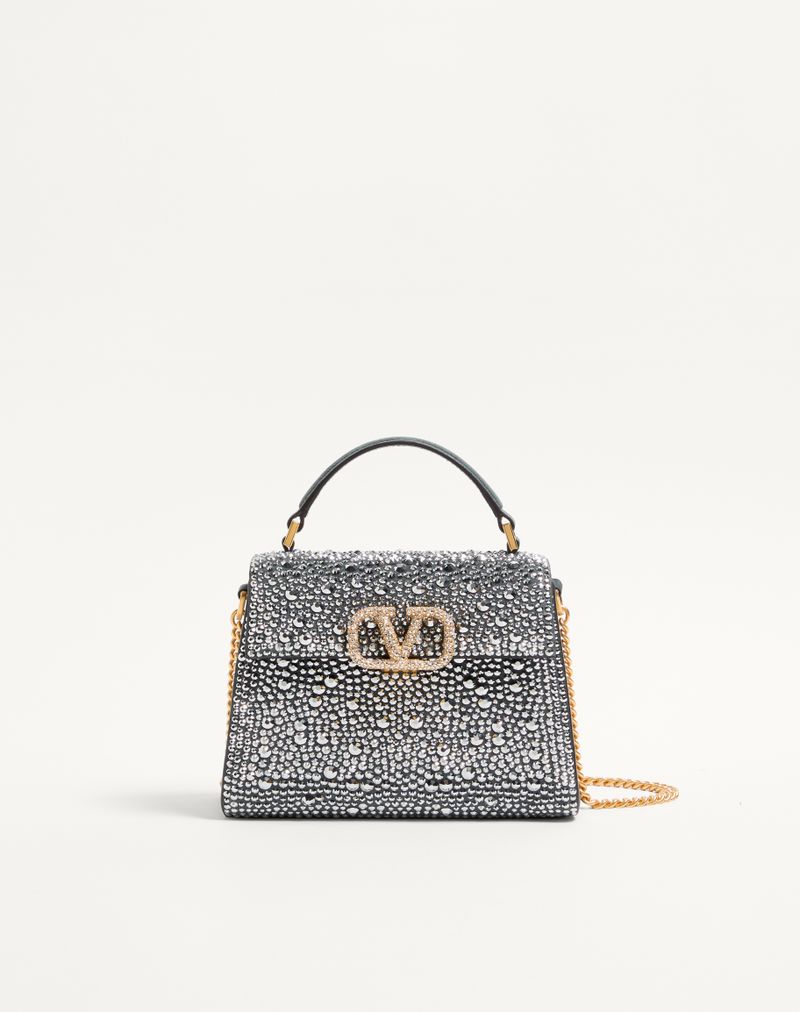 Bolsa Valentino Garavani Vsling Mini com Strass e Logotipo de Joia