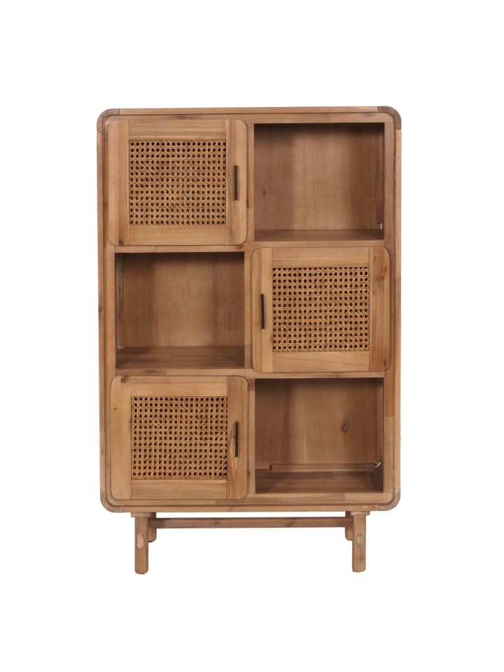 MCW Highboard M47 Staufächer, Rattan Akazie Massiv-Holz gebeizt günstig kaufen onesize