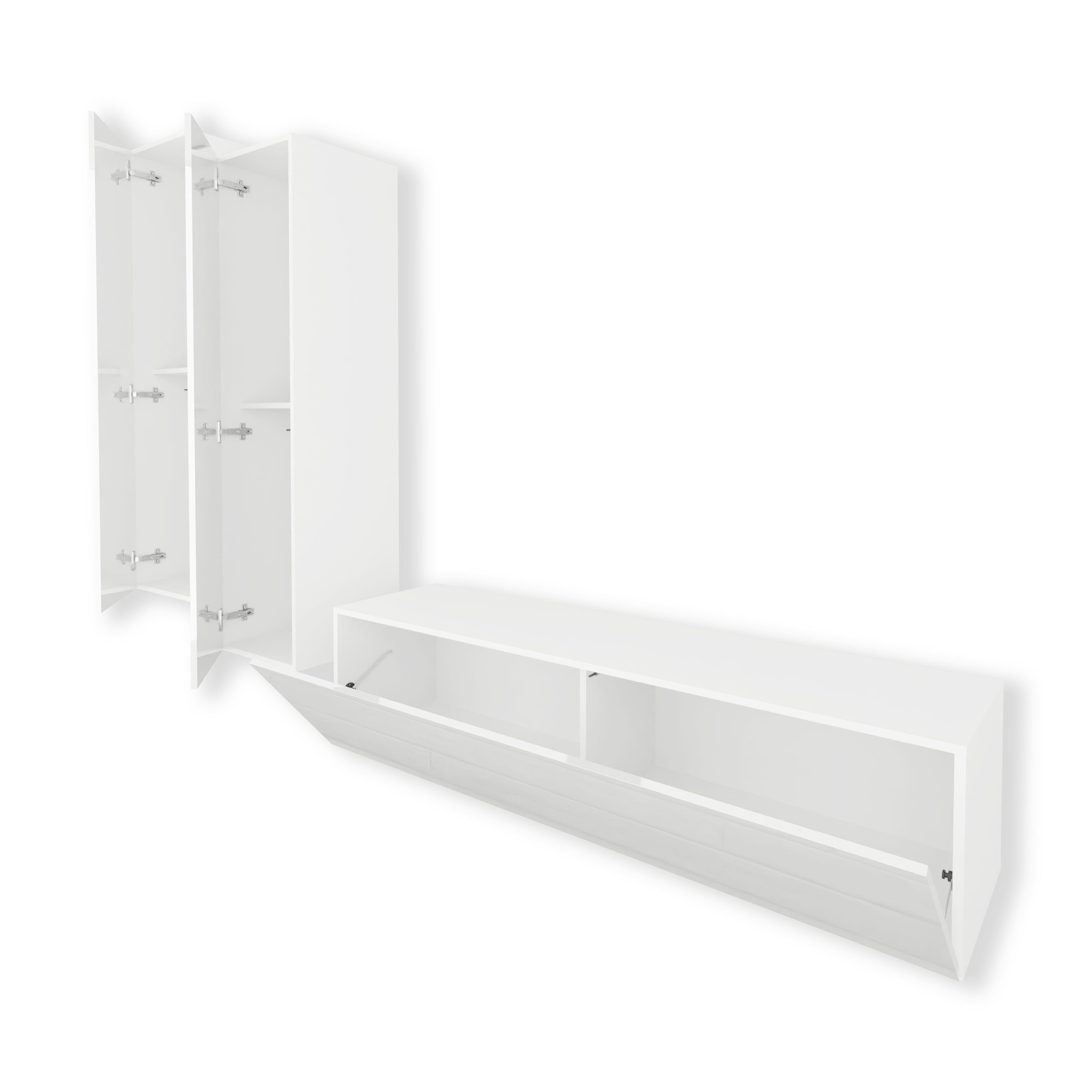 Domando Wohnwand Wohnwand Imperia M7, (3-St), Breite 250cm, Push-to-open-System, LED Beleuchtung, Hochglanz
