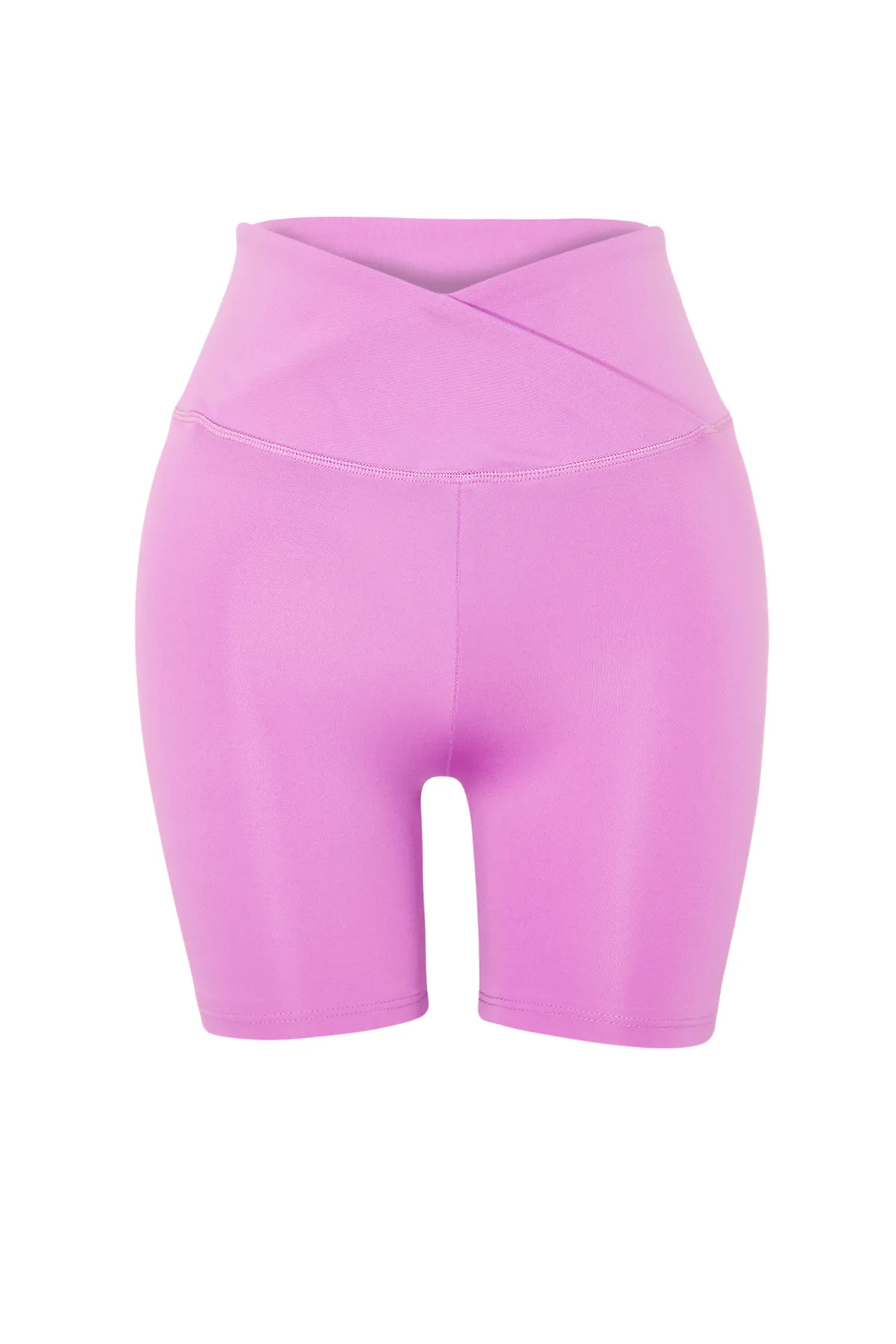 Trendyol Collection  Pastell Lavendel Restorer Zweireihige Strick-Sportshorts/Kurze Leggings mit Taillendetail TWOSS21SR0714
