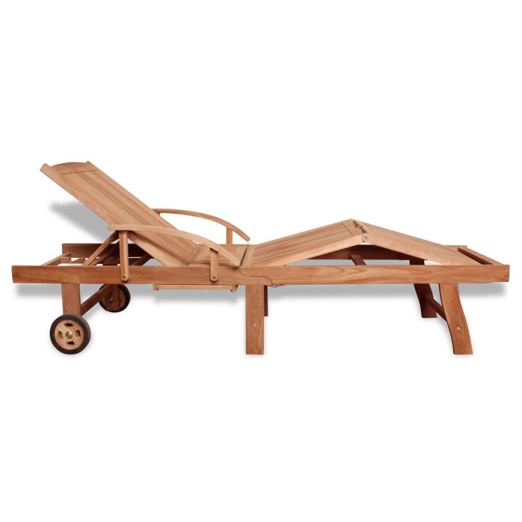 vidaXL Gartenliege Sonnenliege Massivholz Teak, 1 St.