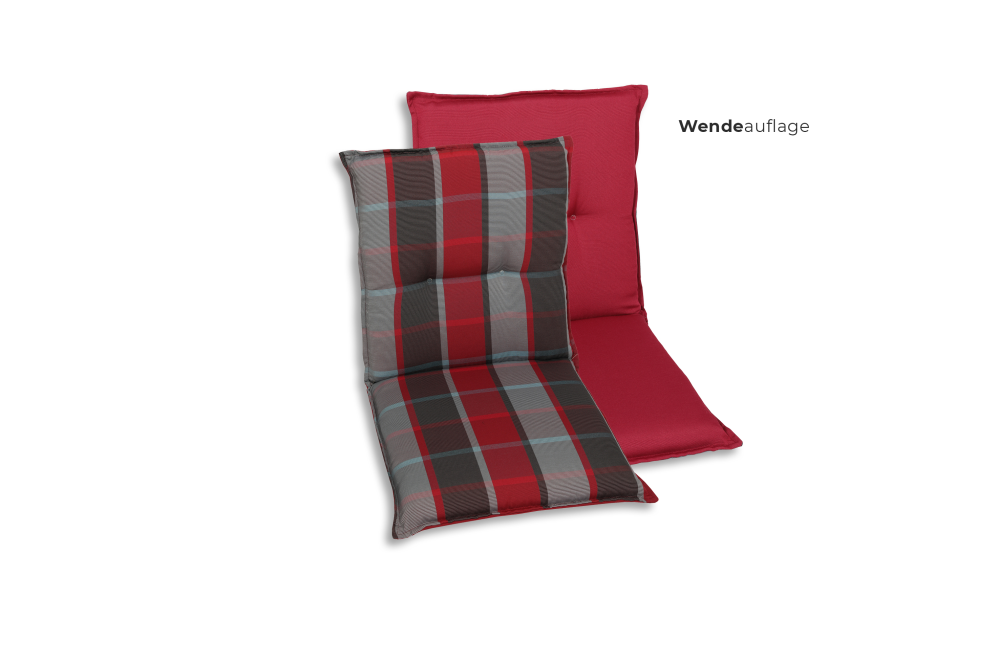 Sesselauflage nieder rot/grau