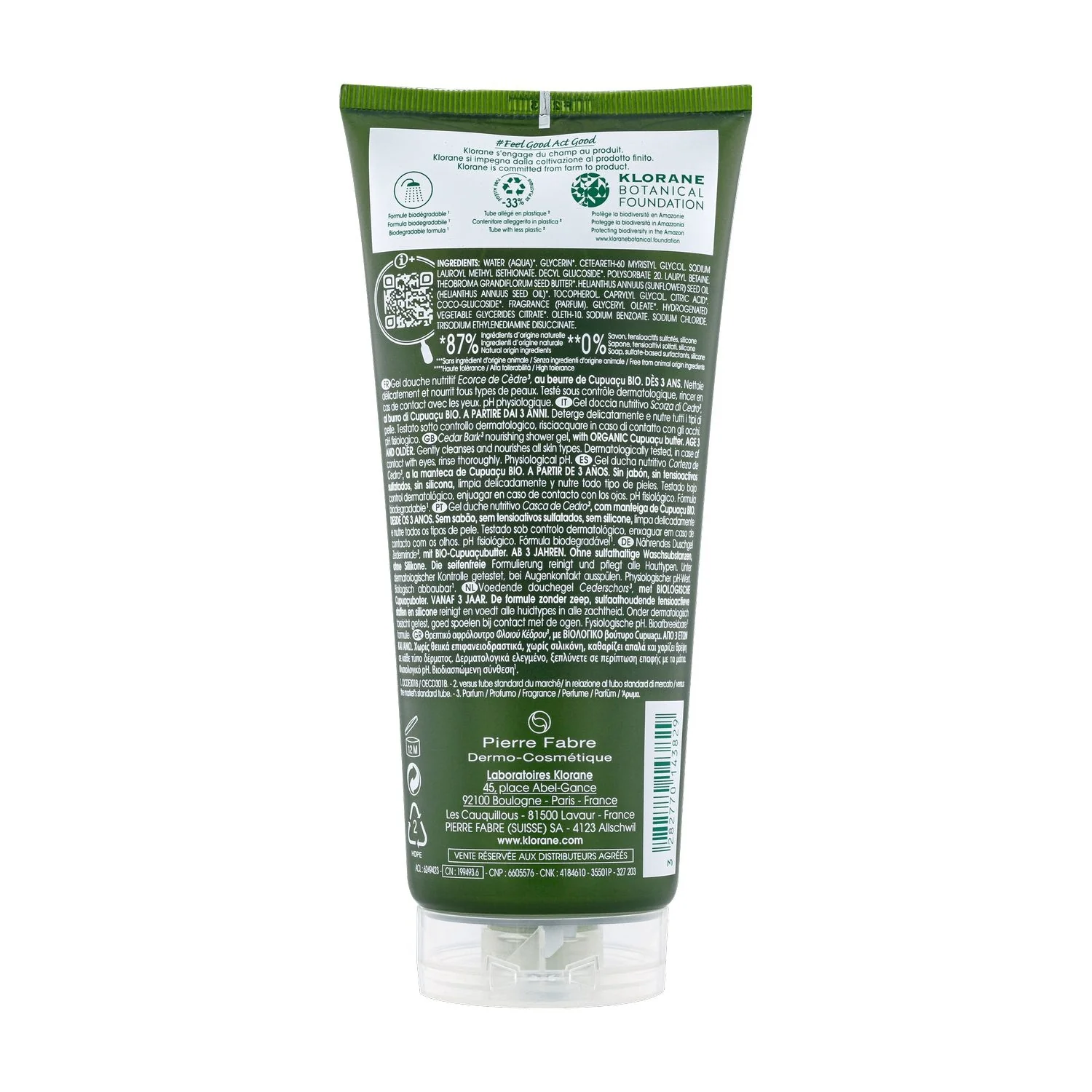 Pflegendes Duschgel mit Bio-Cupuaçu und Zedernschalen für Körperhygiene – Bad und Dusche