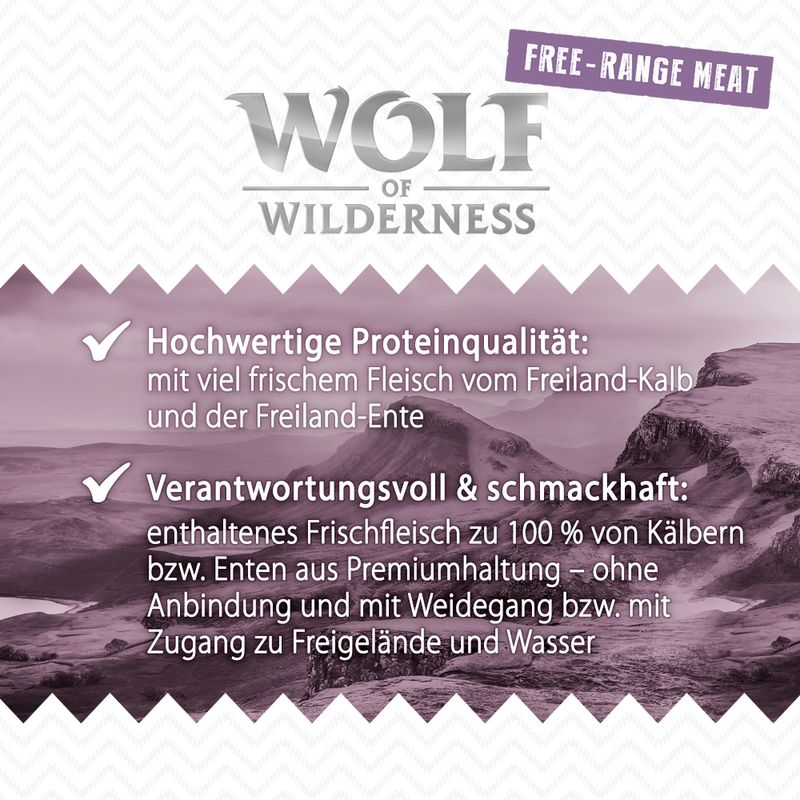 Wolf of Wilderness 'Freiland Fleisch' Junior 6 x 400 g