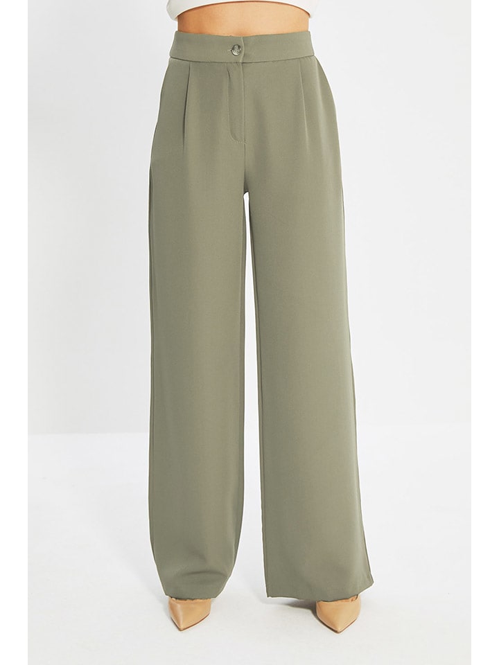 trendyol Marlenehose in Oliv günstig kaufen