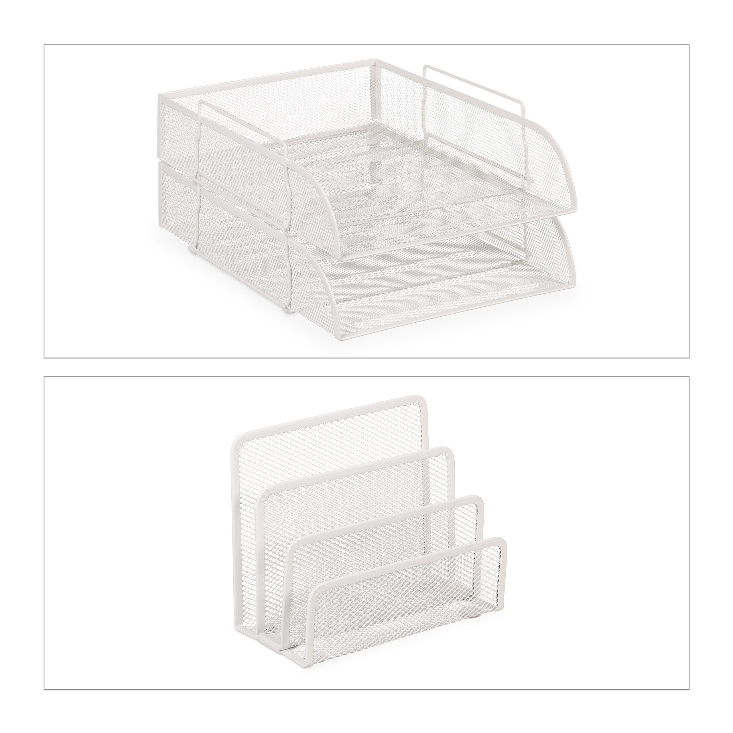 relaxdays Schreibtischaufsatz Schreibtisch Organizer Set 7-teilig