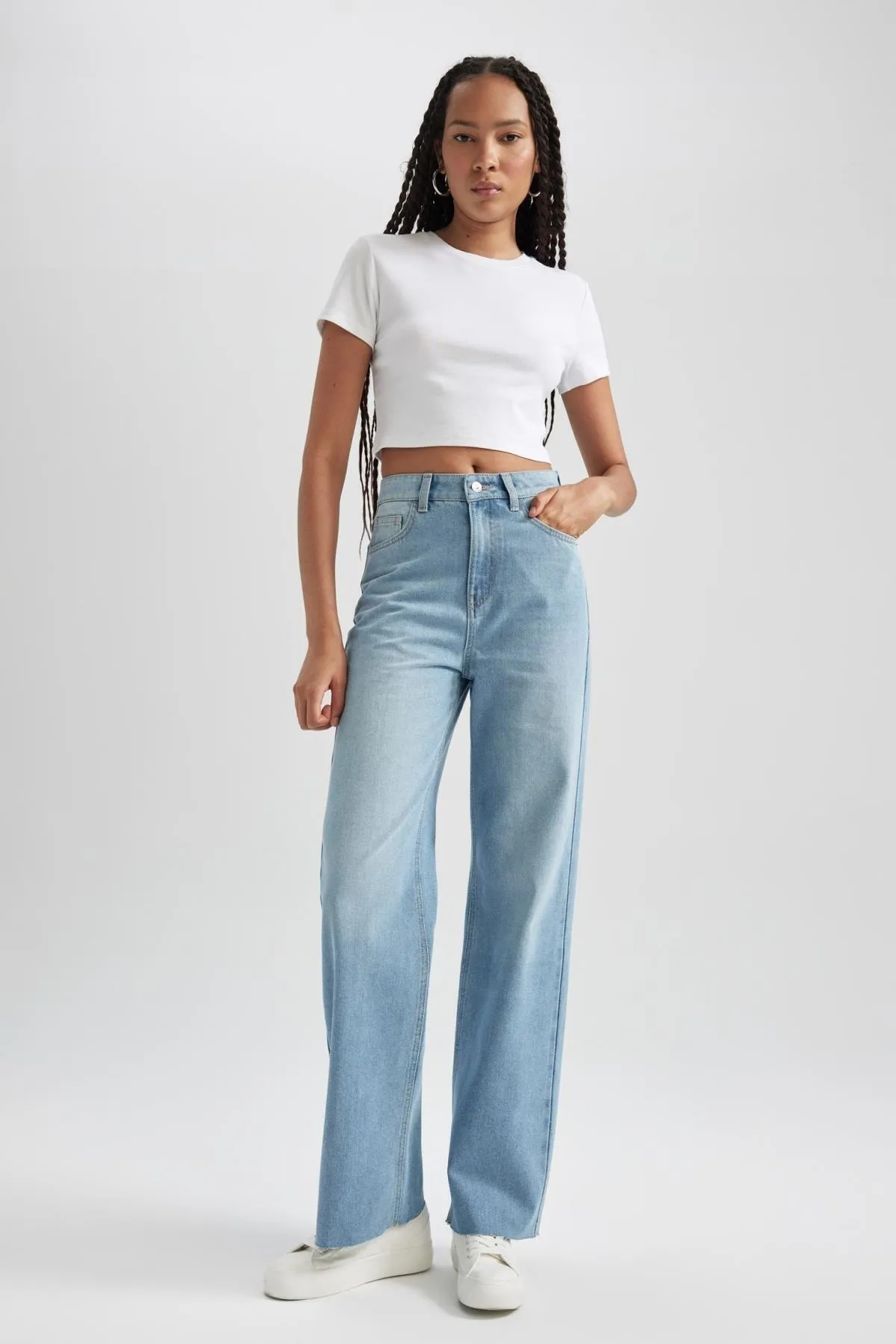 DeFacto  90er-Jahre-Jeans mit weitem Bein, hoher Taille und weitem Bein