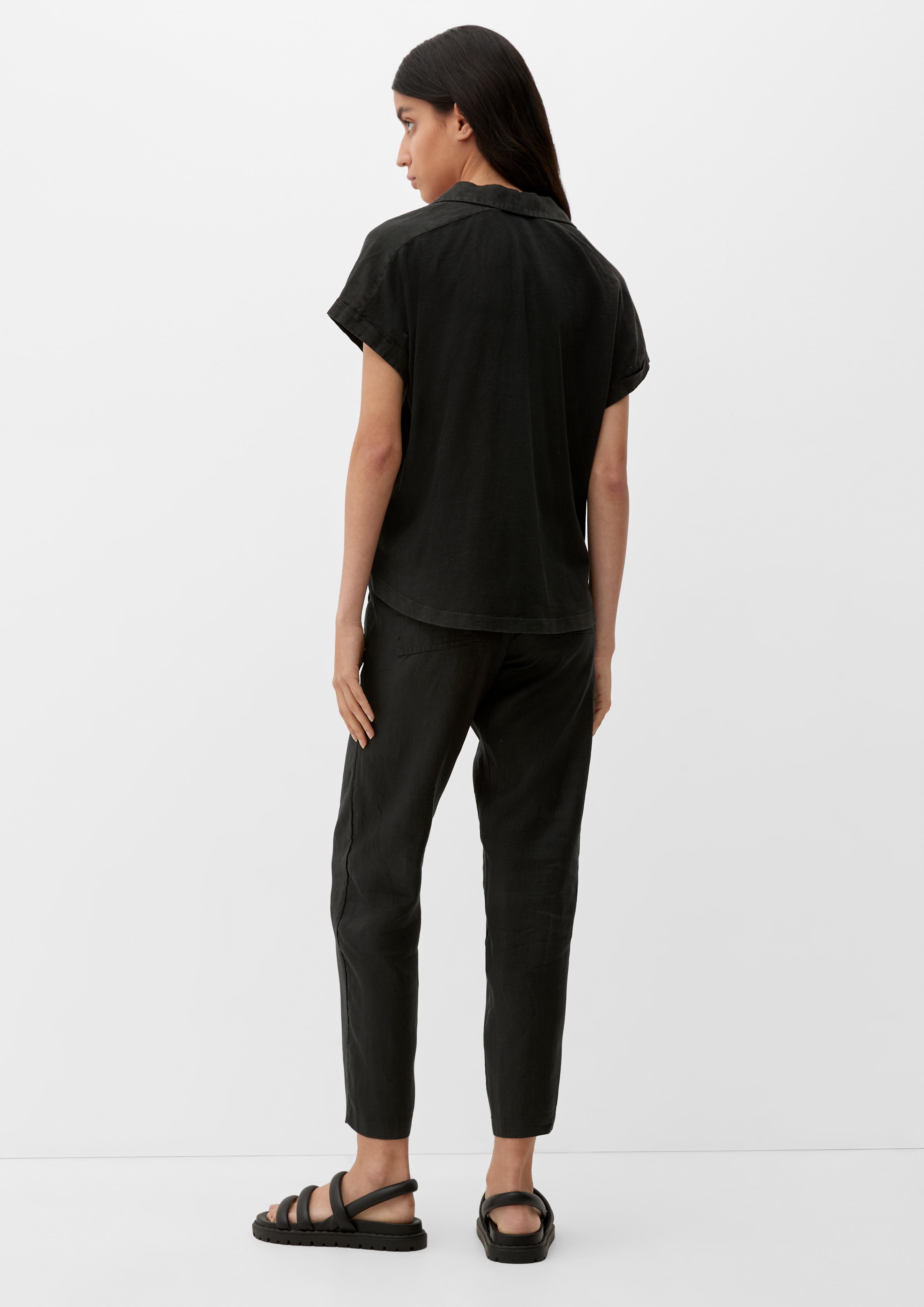 Blusenshirt mit Leinen-Front  2132144-9999
