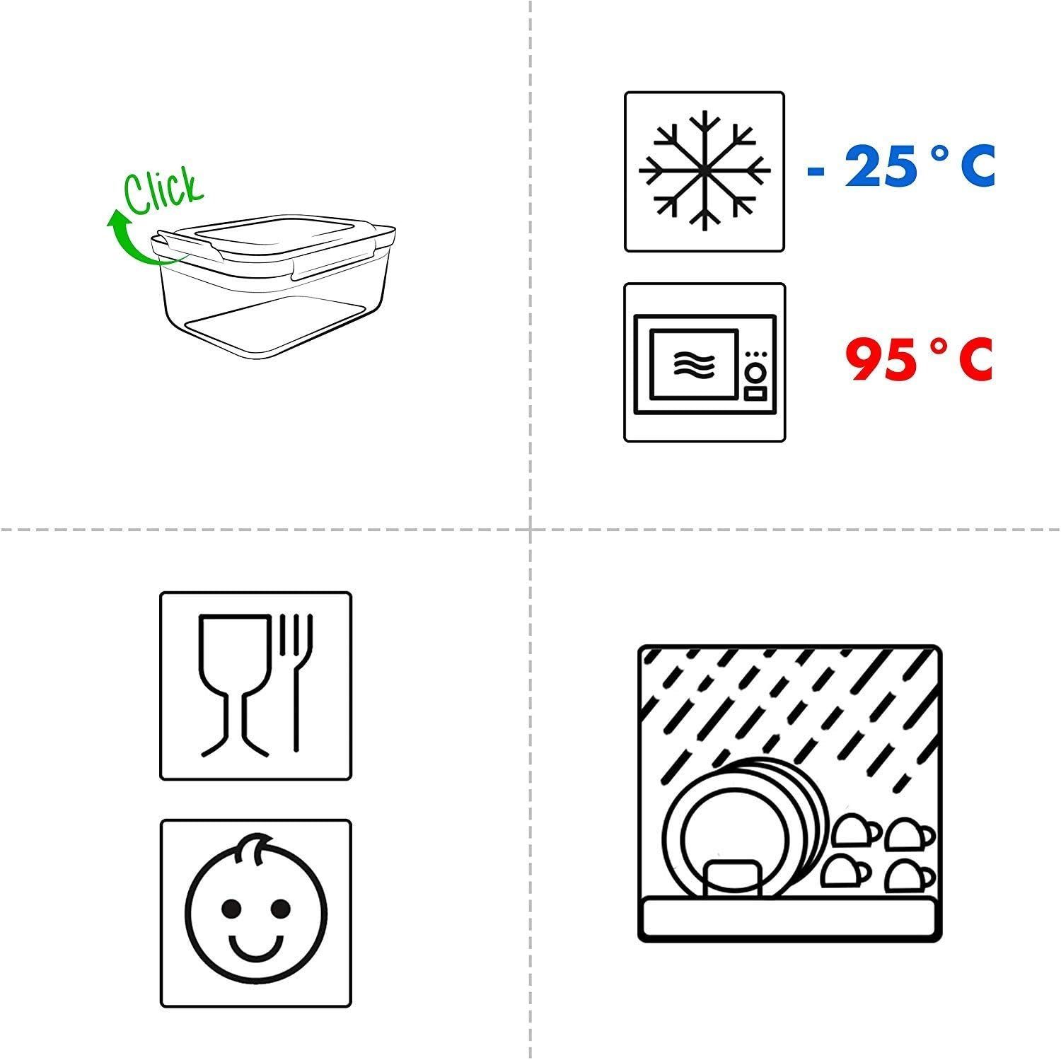 ALPFA Frischhaltedose Frischhaltedosen Set 4tlg. 802320 Gefrierdosen, (Spar-Set, 4er-Set), BPA-frei