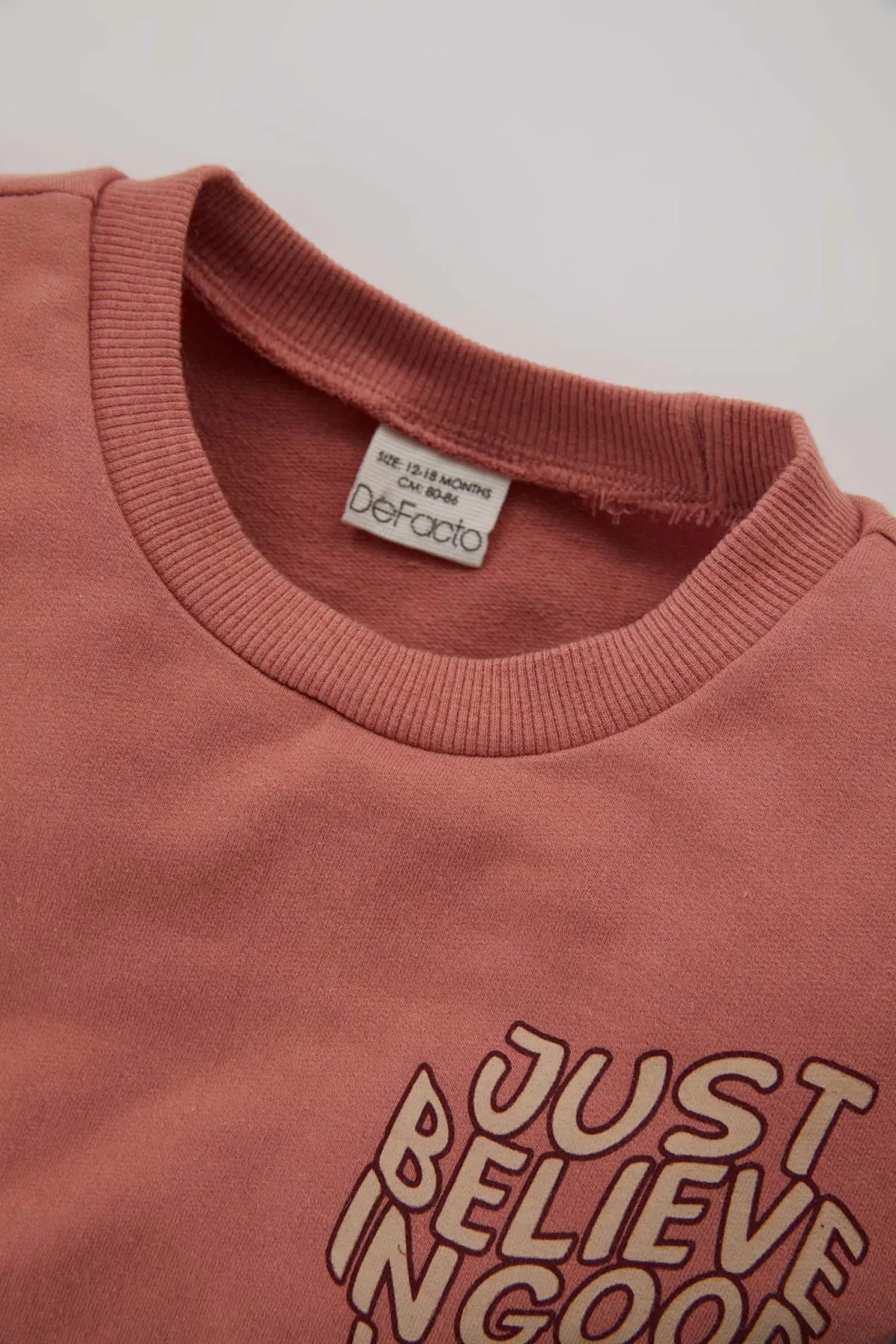 DeFacto  Sweatshirt mit normaler Passform und Slogan-Aufdruck für Babys und Mädchen