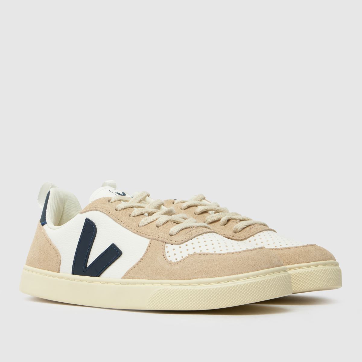 VEJA vita & marinblå v-10 Pojkar Ungdomsskor