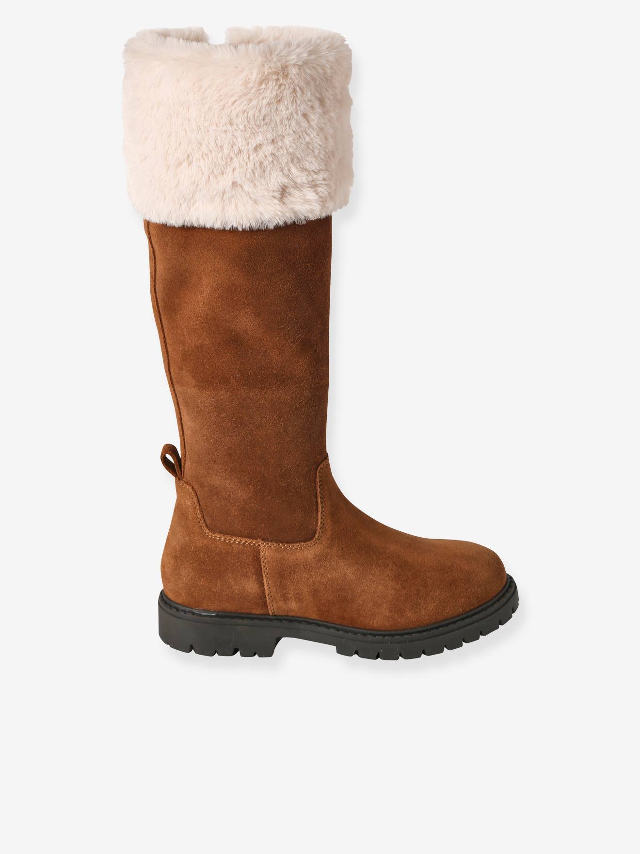 Vertbaudet Warme Mädchen Reiterstiefel mit Reißverschluss - braun