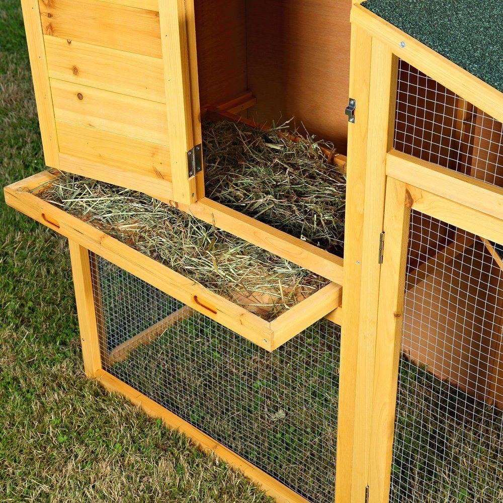 Melko Kleintierstall Kleintierstall Hasenstall Hasenkäfig Holz Braun Kaninchenstall Hasen Kaninchen Stall XXL Kaninchenkäfig Freigehege Freilauf Gehege Käfig