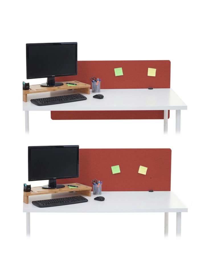 MCW Akustik-Tischtrennwand G75, 60x120cm braun günstig kaufen onesize
