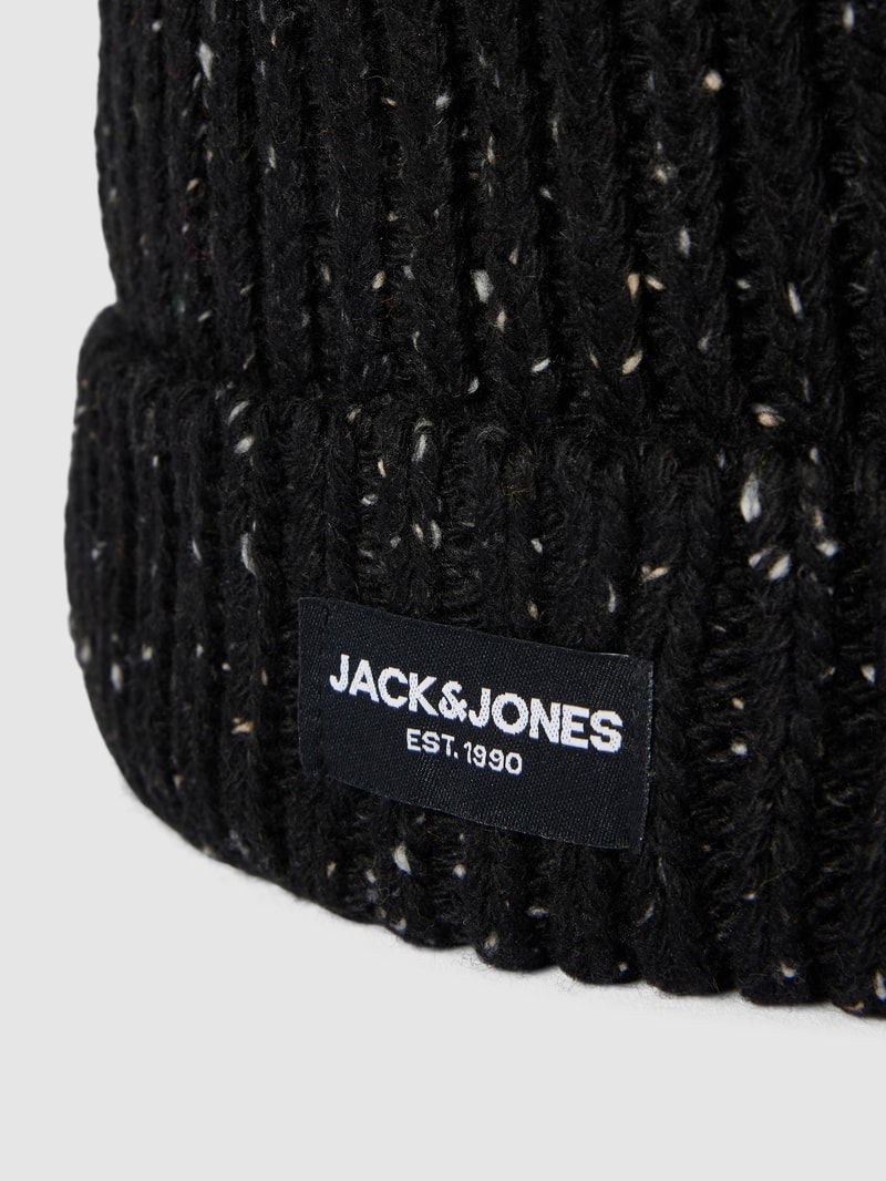 Beanie in Two-Tone-Machart Modell 'CLIFF' in schwarz