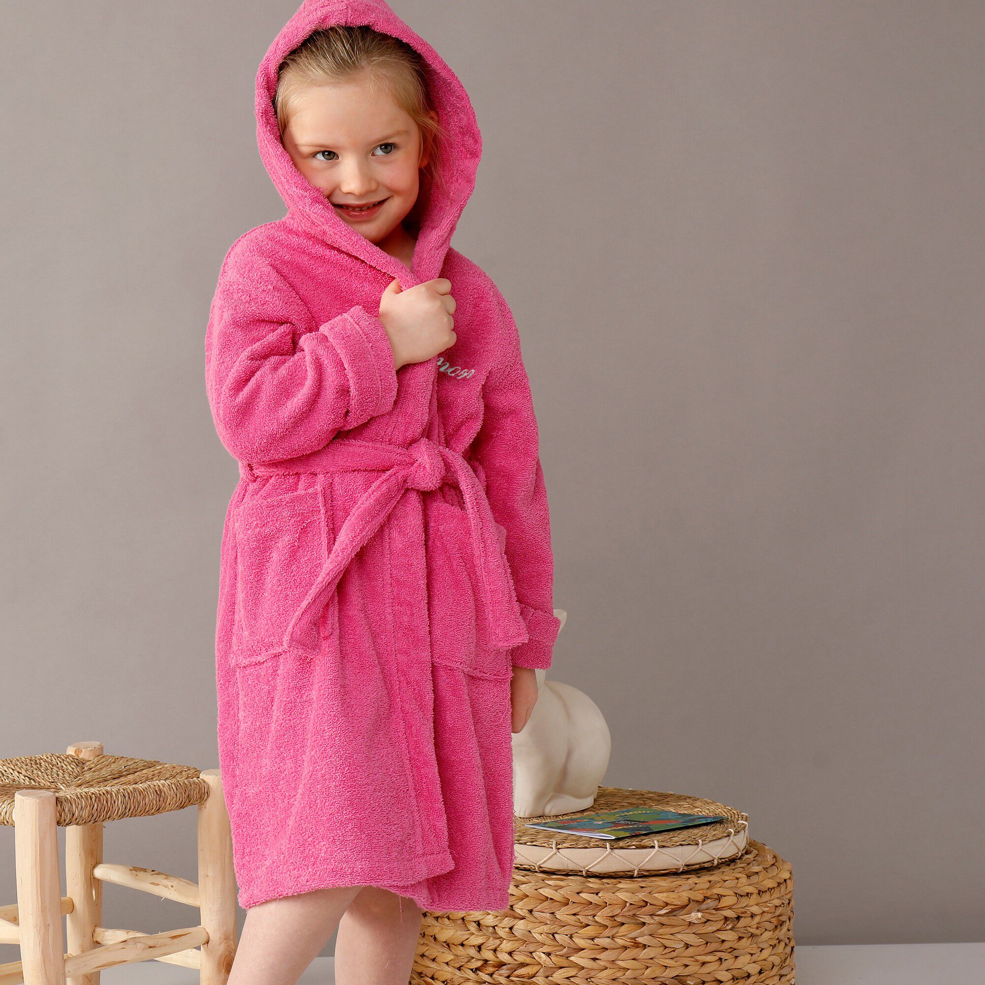 Peignoir enfant éponge à capuche personnalisable