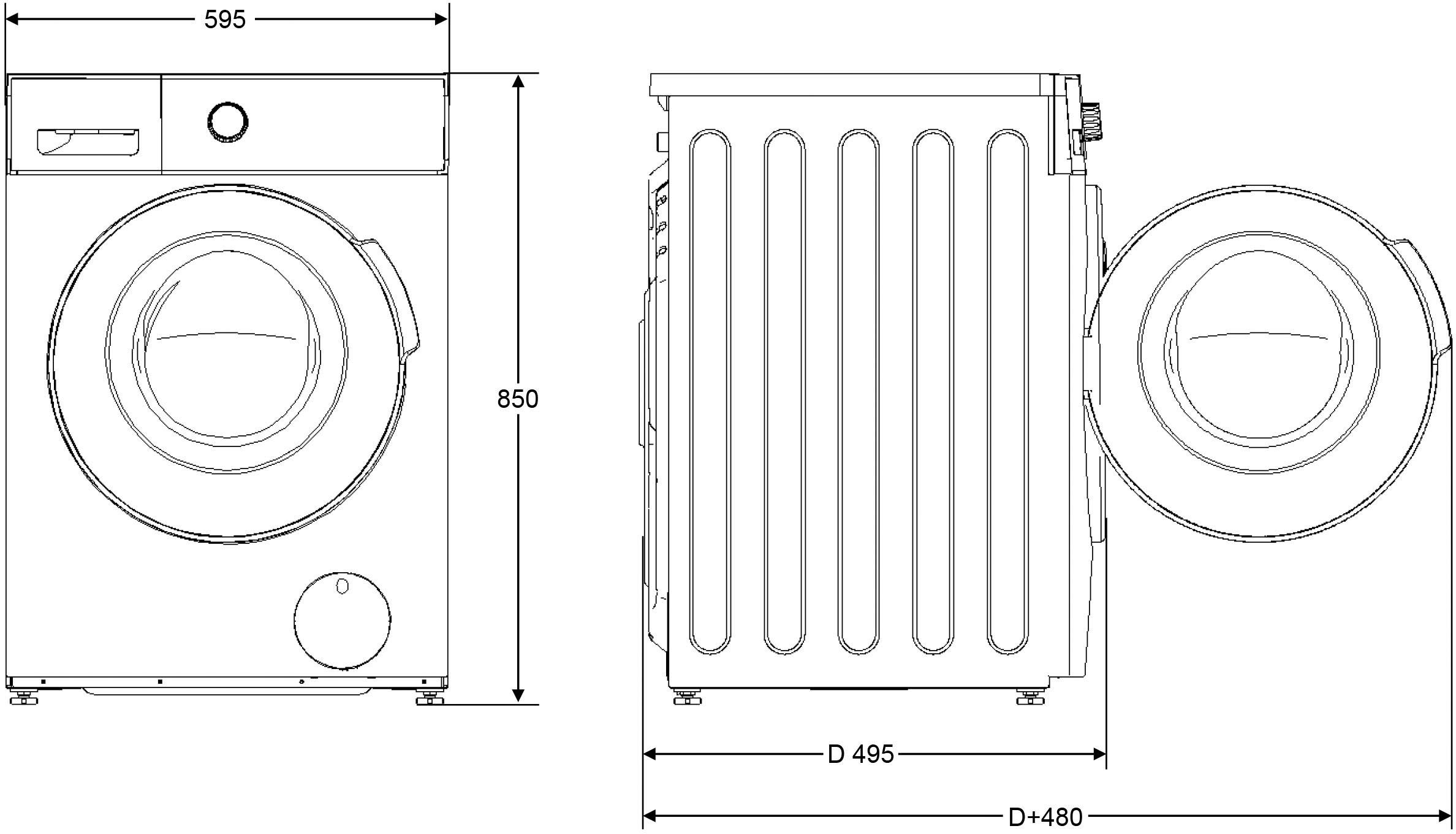 Hanseatic Waschmaschine HWMB714C, 7 kg, 1400 U/min, Startzeitvorwahl, Nachlegefunktion