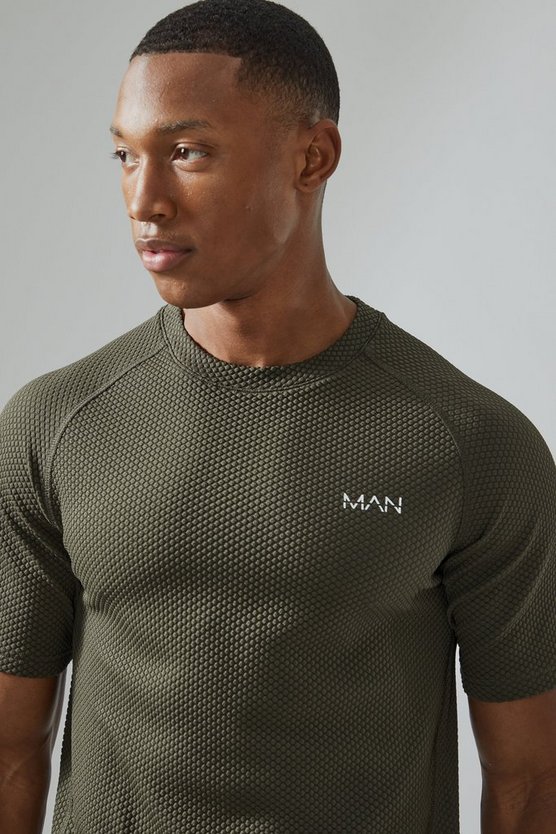Strukturiertes Man Active Muscle-Fit T-Shirt