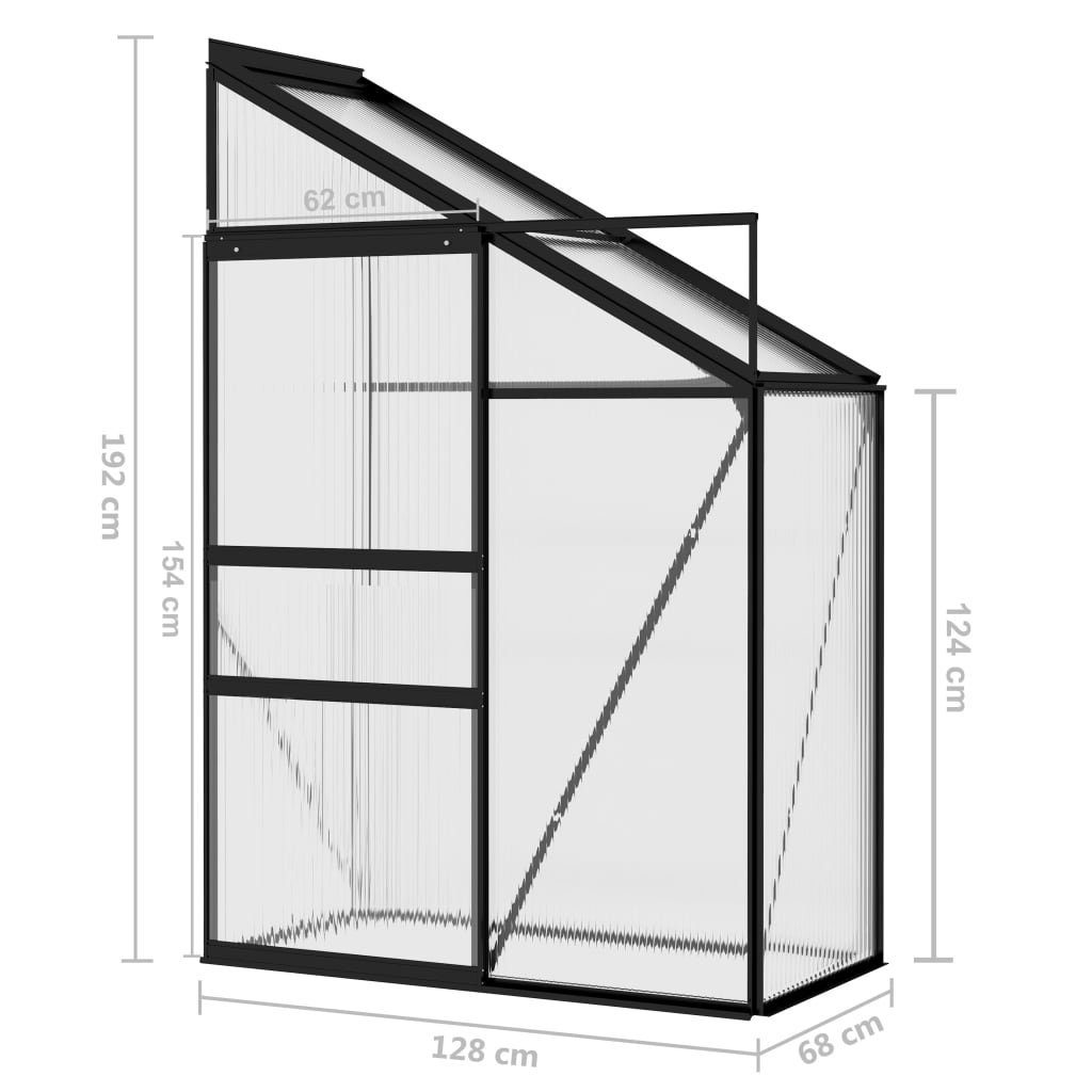 vidaXL Gewächshaus Gewächshaus Anthrazit Aluminium 1,38 m³